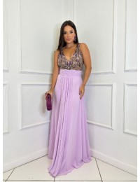 Vestido Lavanda Bojo Bordado
