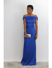 Vestido Azul Royal Ombro a Ombro