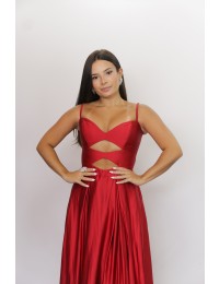 Agilitá - Vestido Vermelho com Recortes Frontais