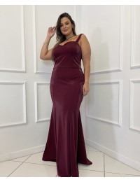 Vestido Marsala Brilho