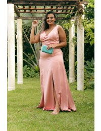 Vestido Rosa Costas Cruzadas