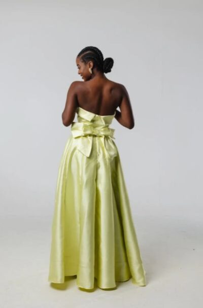 Vestido Verde Lima Princesa Laço Costas - Imagem 2