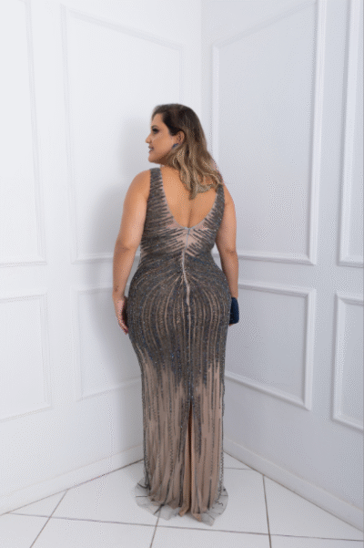 Vestido Grafite / Marinho Furtacor com Forro Nude - Imagem 2