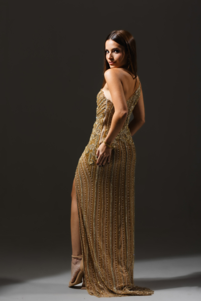 Vestido Dourado Pavão - Imagem 2