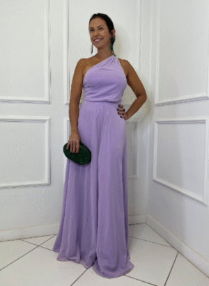 Vestido Lavanda Um Ombro Só
