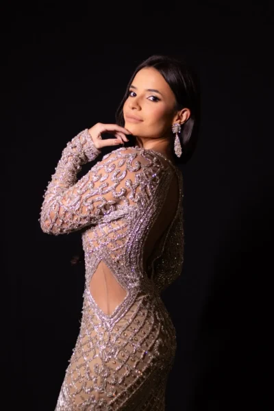 Vestido Prata Manga Longa Bordado - DIAMOND - Imagem 4