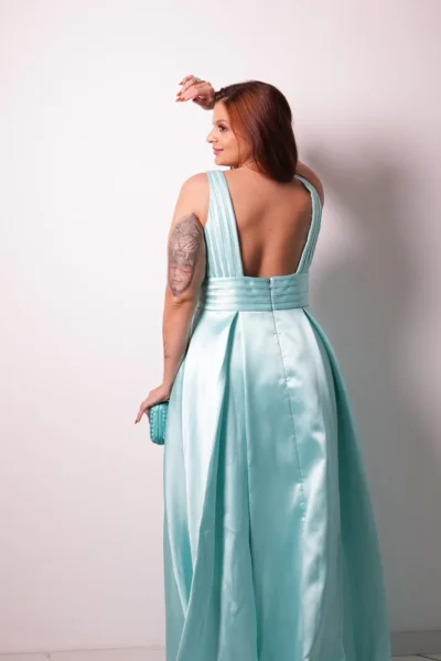 Vestido Tiffany Fitas Saia Pregas - Imagem 2