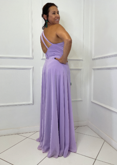 Vestido Lavanda Um Ombro Só - Imagem 2