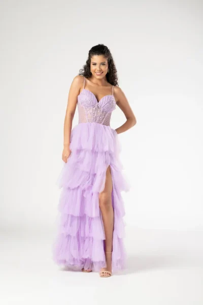 Vestido Lavanda Corpete Bordado - Imagem 2
