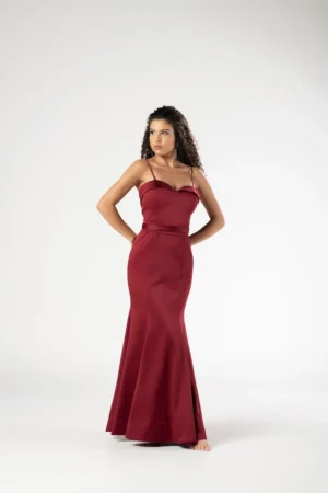 Vestido Marsala Sereia Alcinha