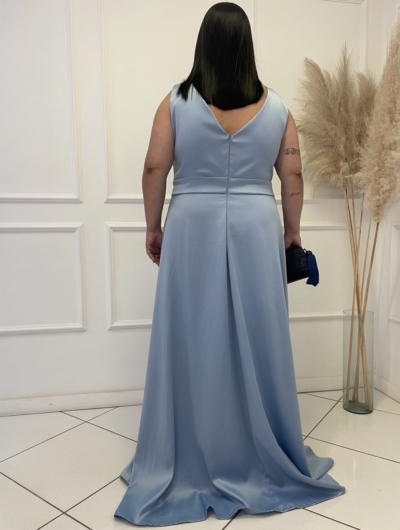 Vestido Azul Serenity Decote - Imagem 2