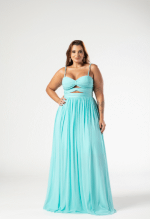 Vestido Tiffany Drapeado Recortes