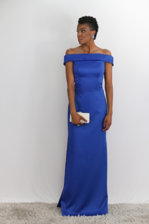 Vestido Azul Royal Ombro a Ombro