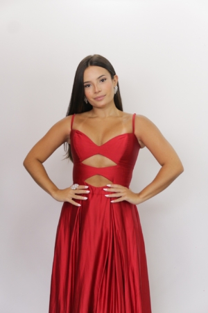 Agilitá - Vestido Vermelho com Recortes Frontais