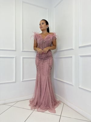 Vestido Rose Plumas