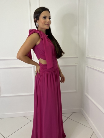 Vestido Fúcsia Um Ombro Só - Imagem 2