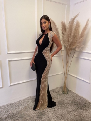 Jovani Preto Bordado na Lateral