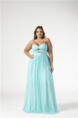 Longo Tiffany Alcinha Drapeado Com Recortes