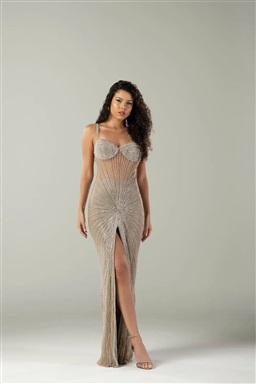 Longo Prata Bordado Raio