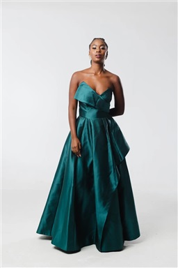 Longo Verde Esmeralda TQC Saia Ampla Assimétrica