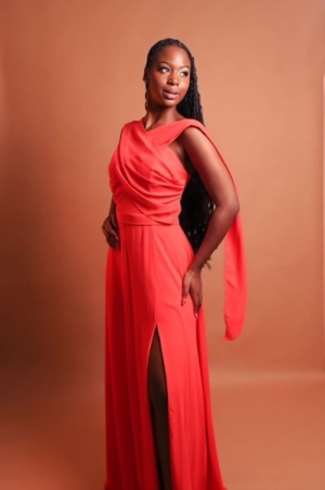 Longo Laranja Alça Fina Faixa Na Cintura E Amarração