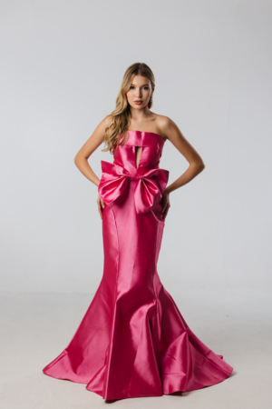 Longo Sereia Rosa TQC Cinto Com Laço