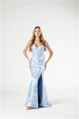 Longo Sereia Azul Serenity Glow TQC Com Fenda